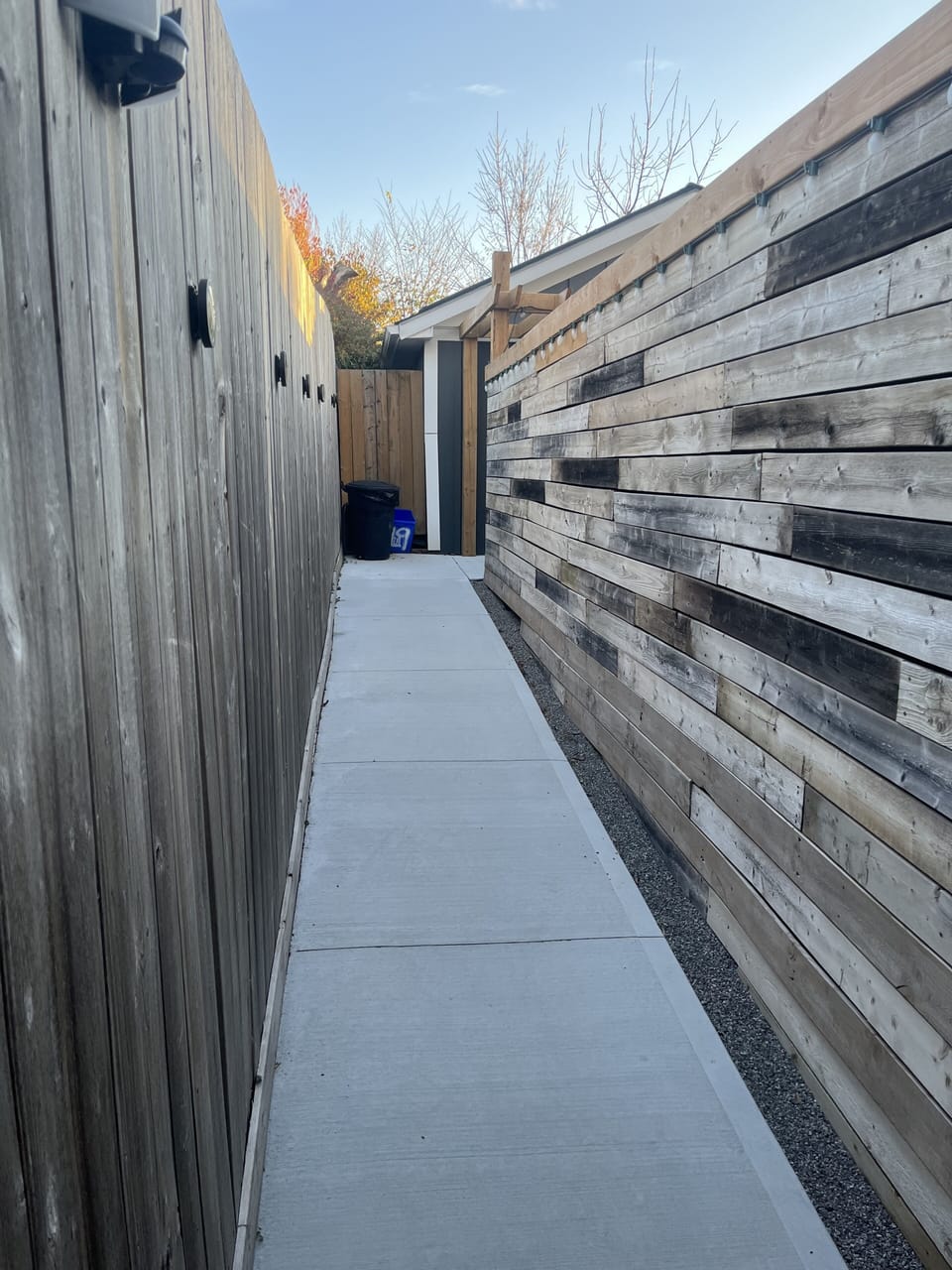 Walkway to secluded Red door guesthouse 