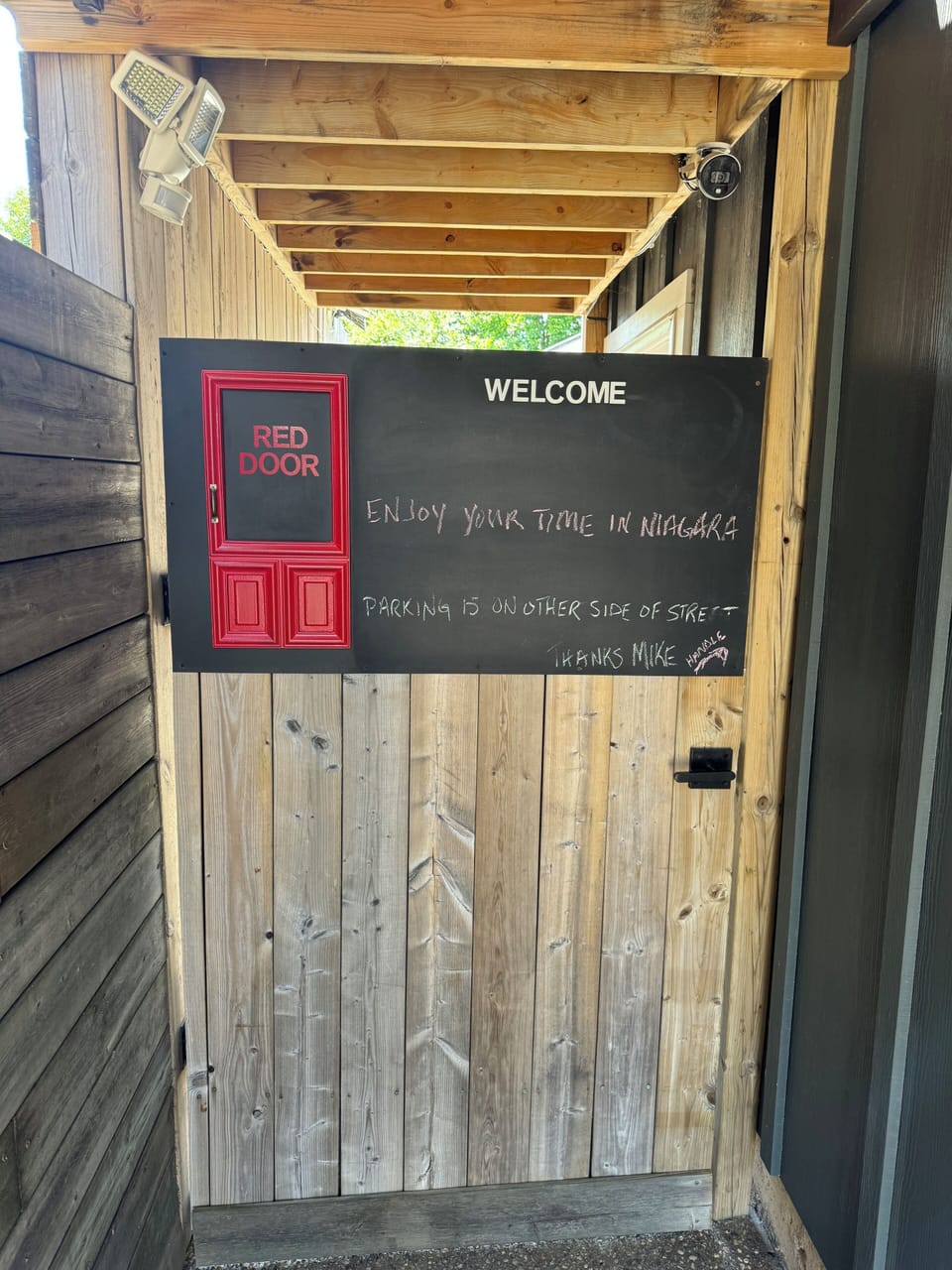 Welcome gate to secluded Red Door