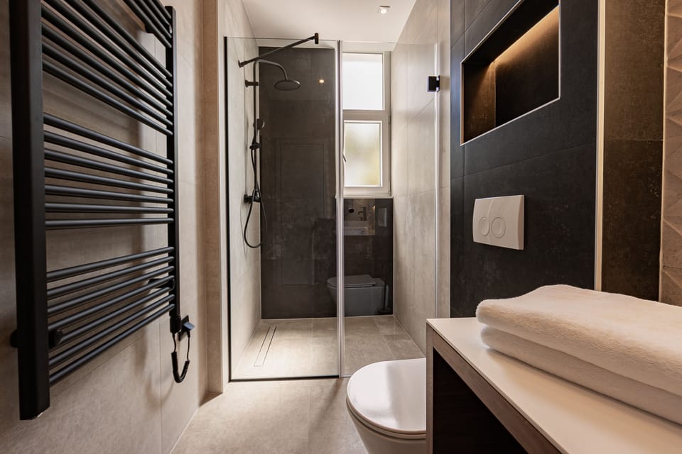 Deluxe Double Room | Bathroom | Shower, rainfall showerhead, free toiletries, hair dryer