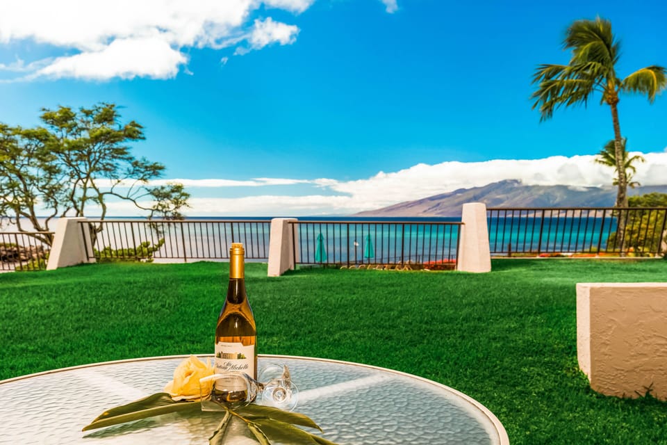 Enjoy a quiet view of the ocean and Molokai from your own private lanai.