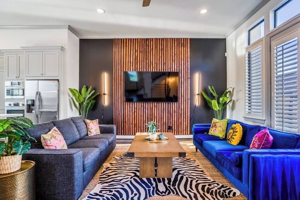 An inviting living room fit for the king or queen of the jungle!