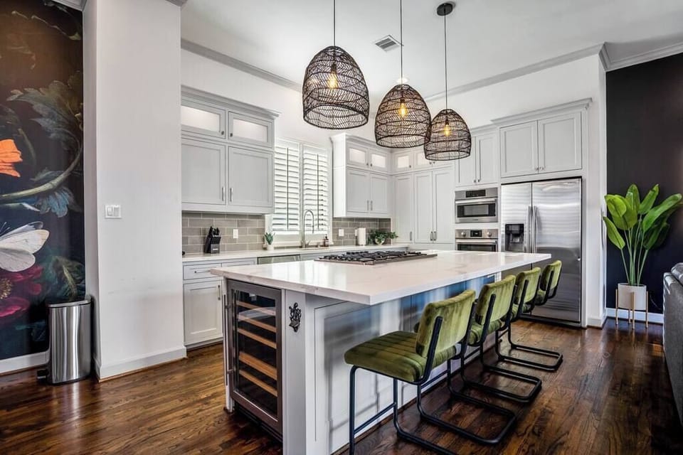 Large, fully stocked kitchen designed to give you and your guests an amazing experience.