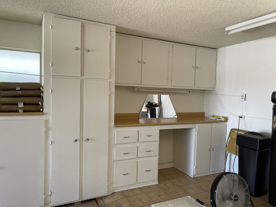 Custom cabinets and work bench