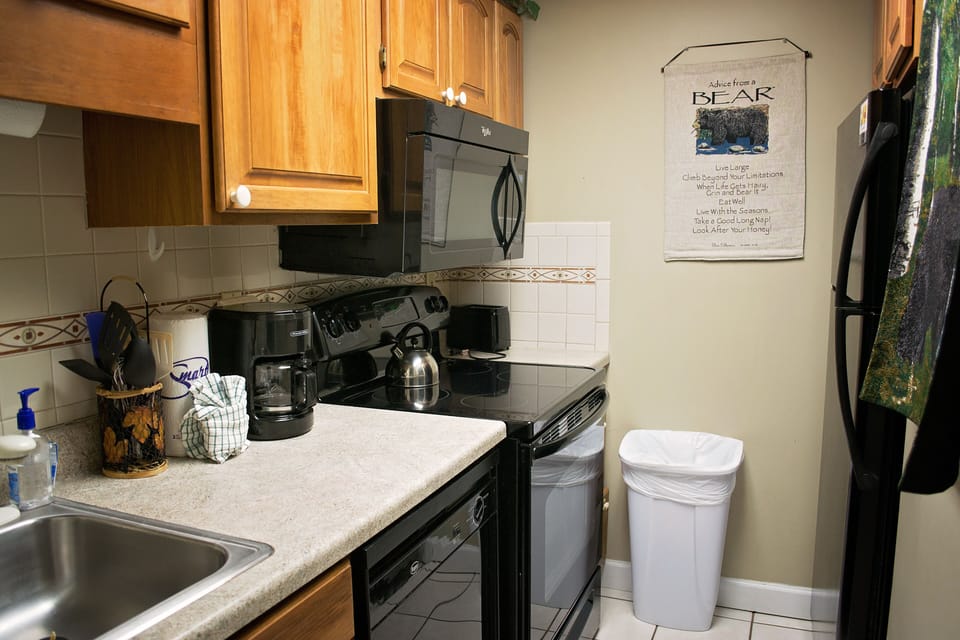 Condo, 2 Bedrooms (201) | Private kitchen | Fridge, microwave, oven, stovetop