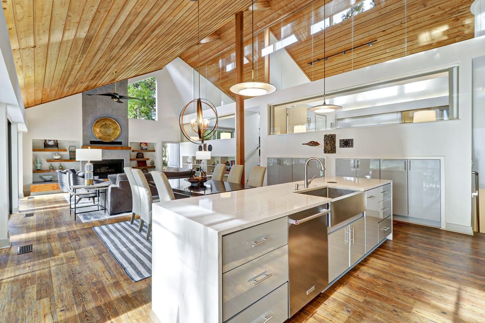 The open floor plan of this property is perfect for entertaining.