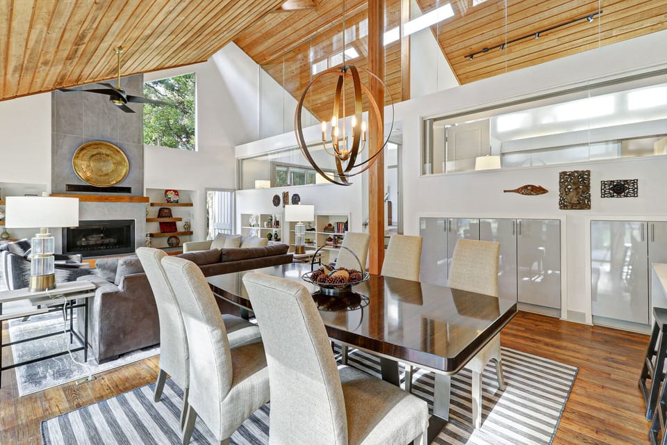 A wider angle view of the relaxing  main floor living area.