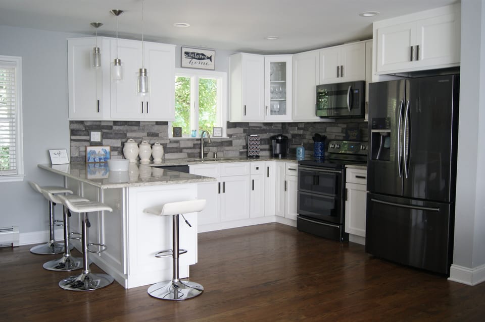 Fully renovated kitchen stocked with everything needed including new appliances