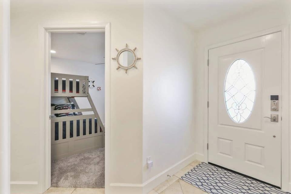 Entrance with smart lock. keyless entry