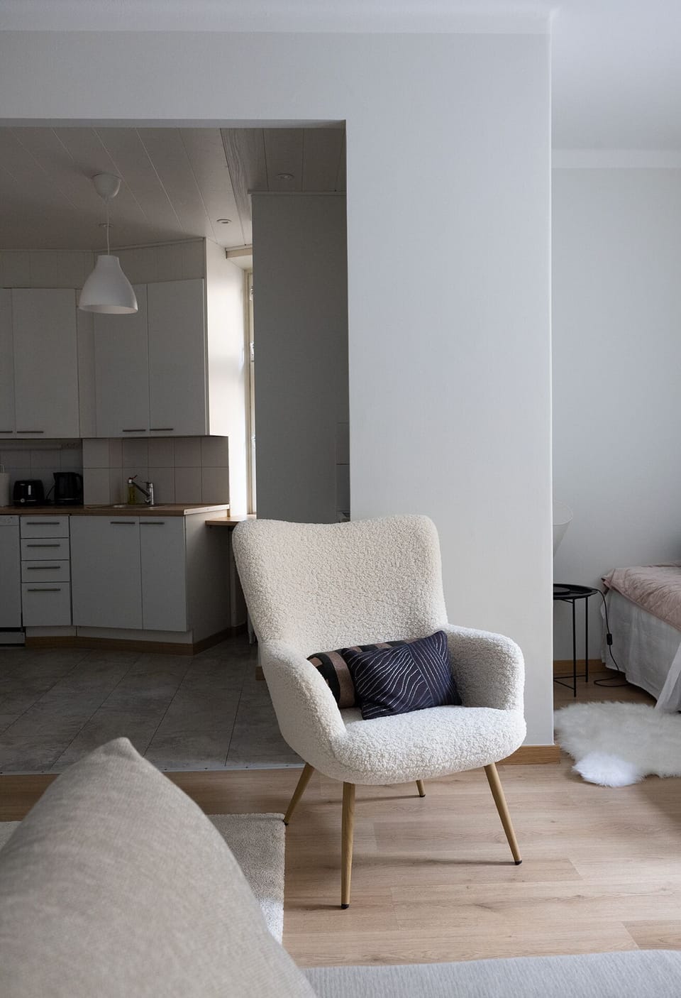 City Apartment | Living area | 36-inch TV with cable channels