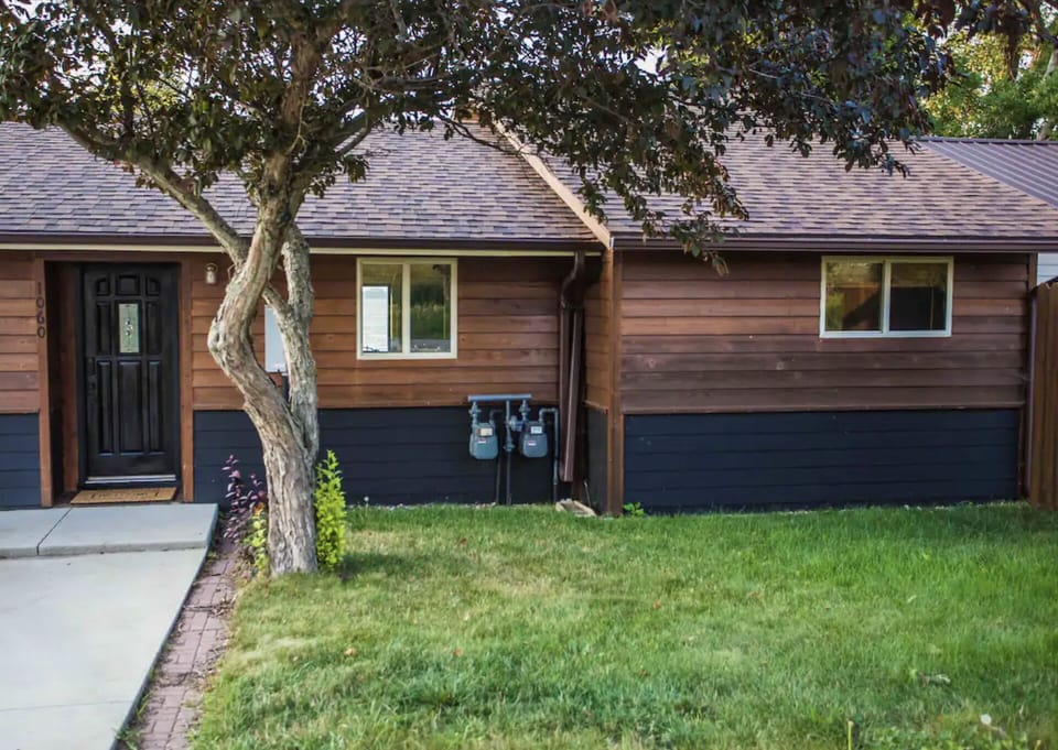 Front of the rental. Black door is entrance