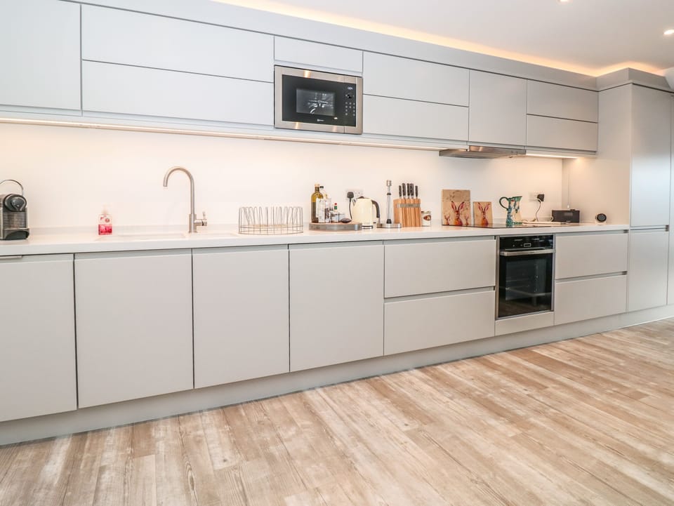 Fridge, dishwasher, electric kettle, toaster