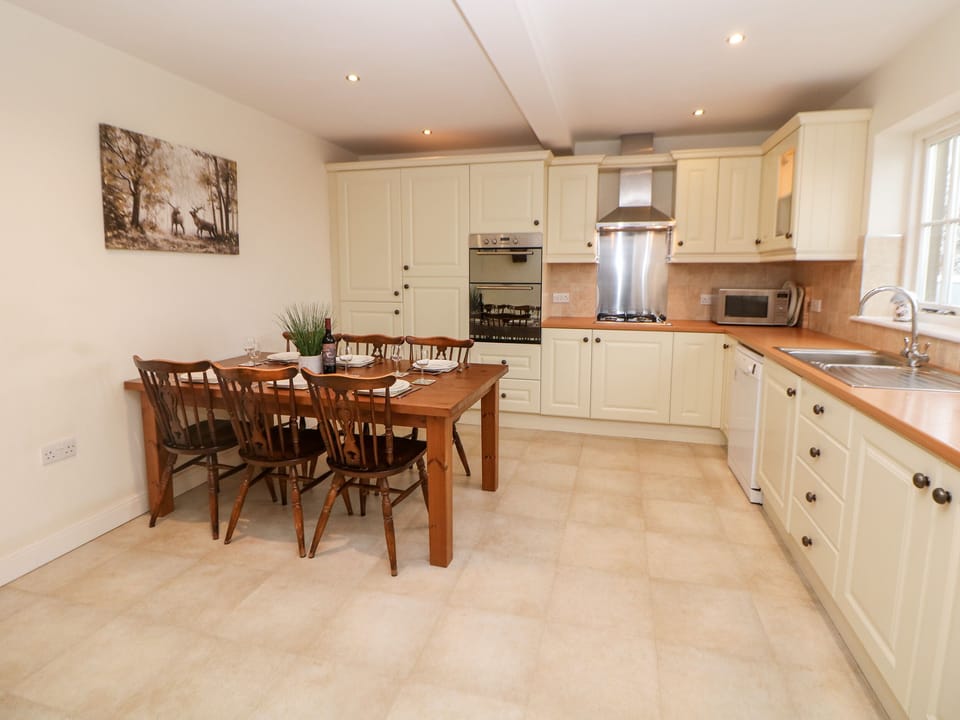Fridge, dishwasher, electric kettle, toaster
