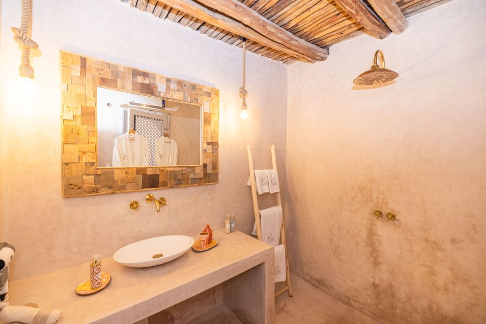 Deluxe Room | Bathroom | Shower, rainfall showerhead, designer toiletries, hair dryer
