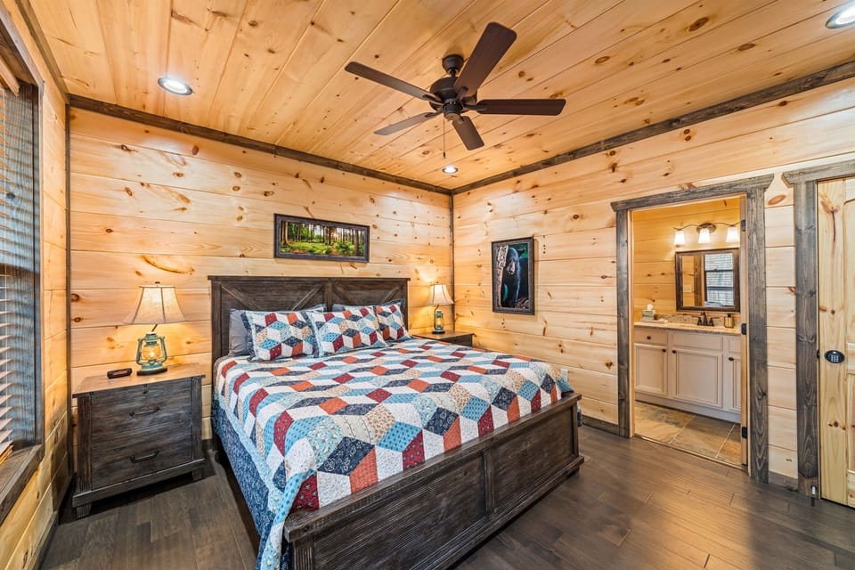 Main level: bedroom #1 w/ king size bed.