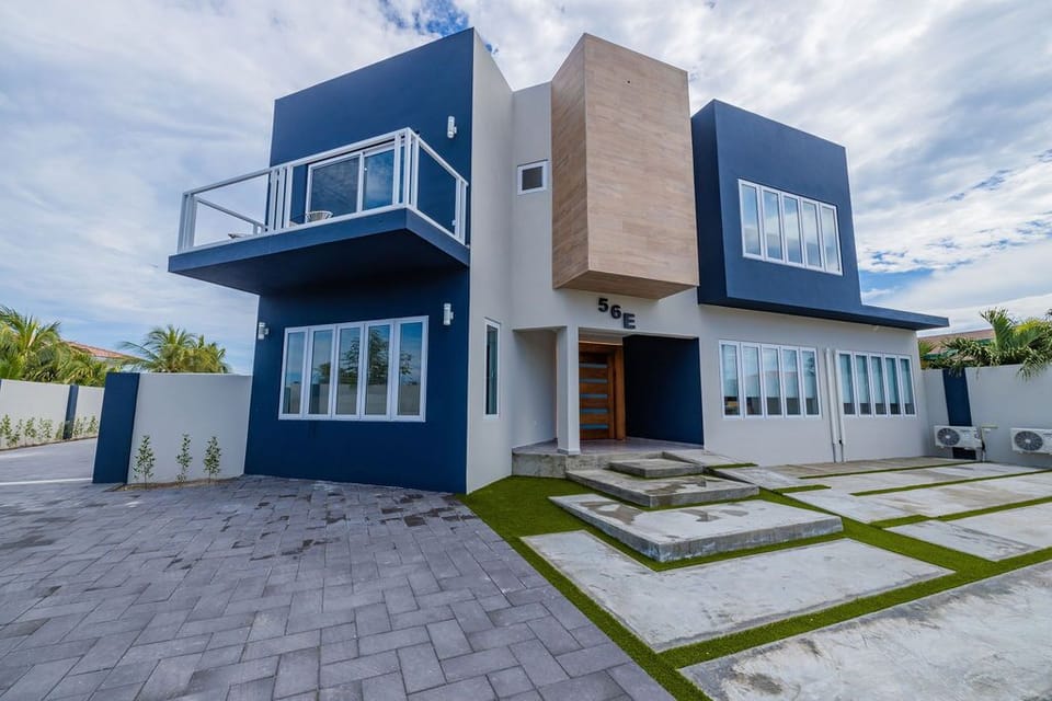 Front view of the property and parking space.
