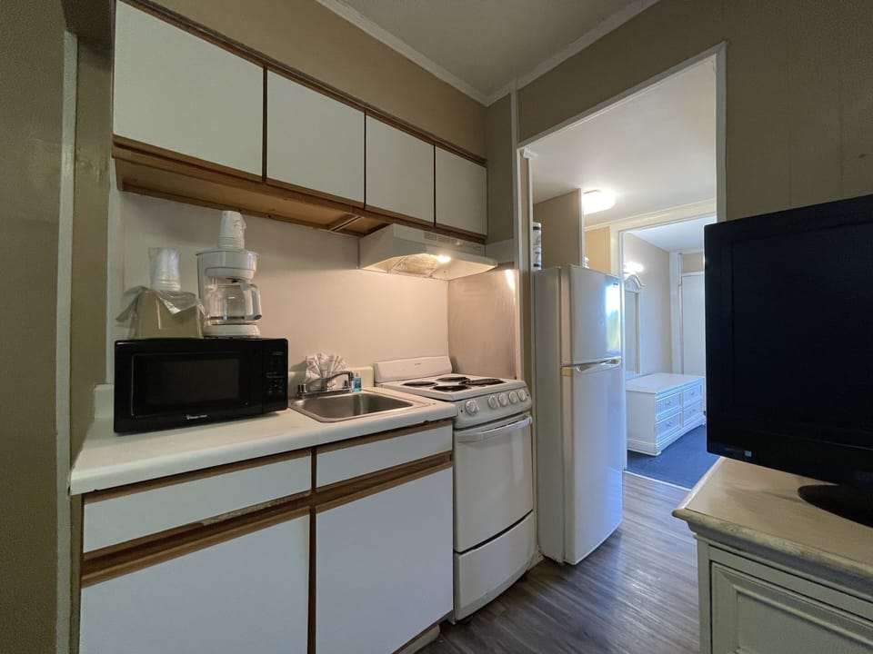 Standard Room, 1 Queen Bed, Smoking, City View | Private kitchenette | Coffee/tea maker, fridge, microwave