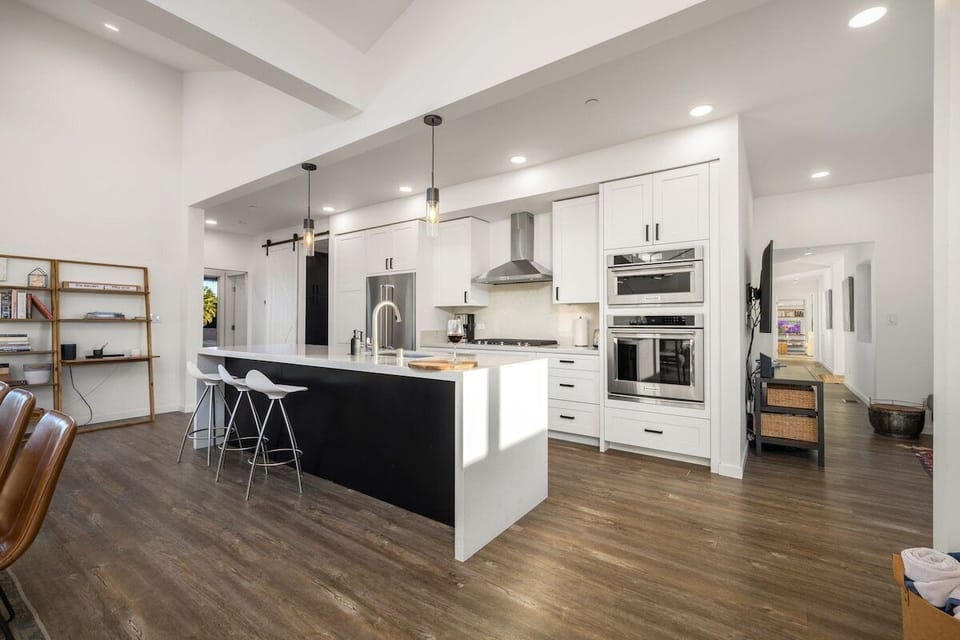 Fully appointed chef's kitchen.