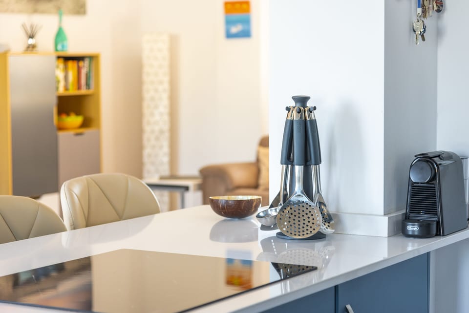 High quality utensils and nespresso coffee machine.