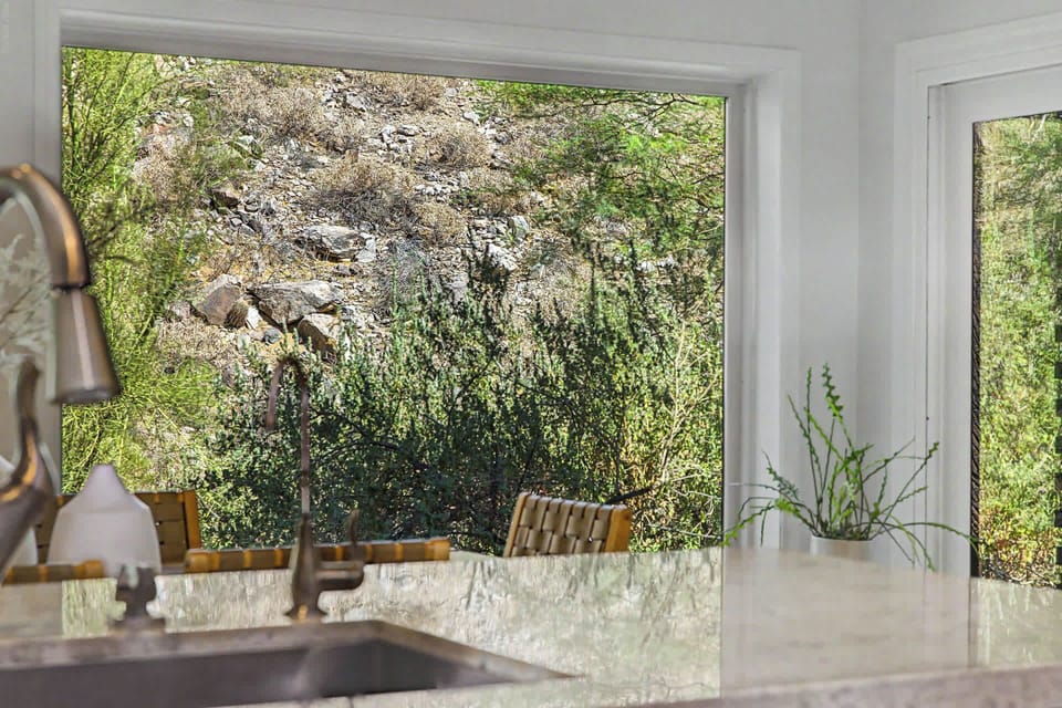 View from kitchen to canyon 