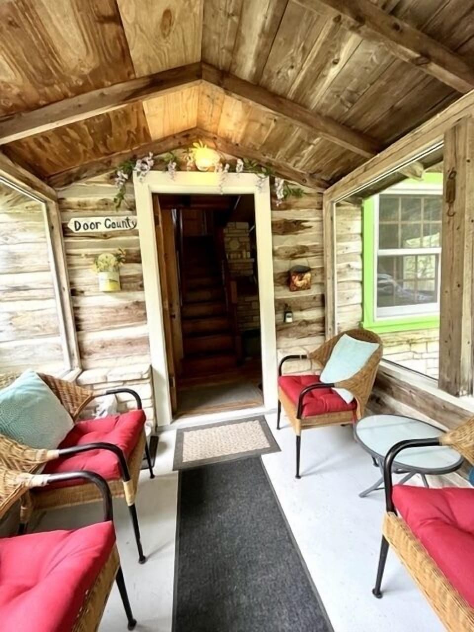 Cabin 1 porch looking in