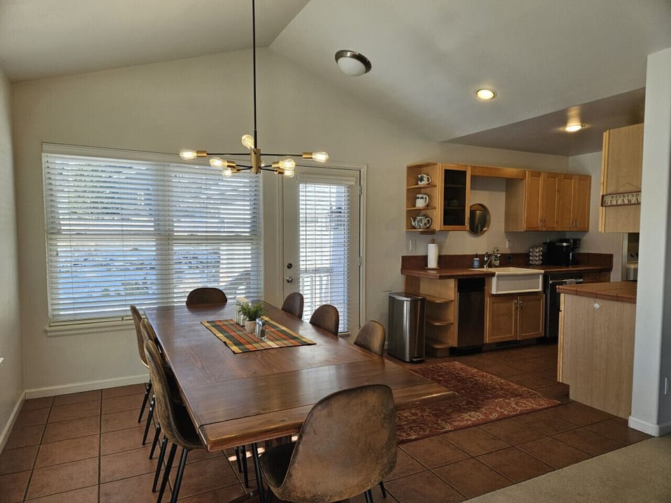 Dining room and kitchen