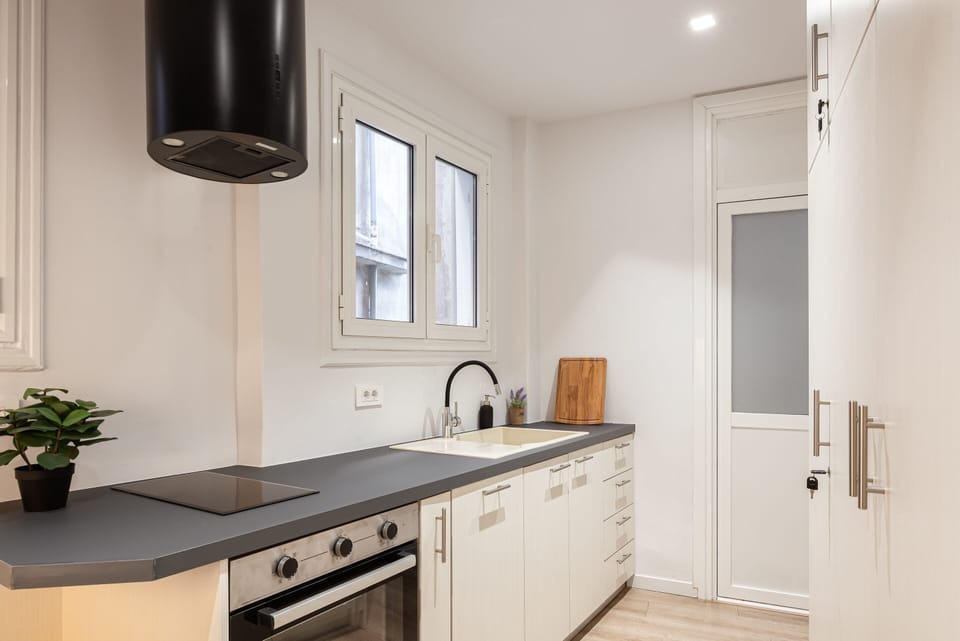 Deluxe Apartment | Private kitchen | Full-size fridge, microwave, oven, stovetop