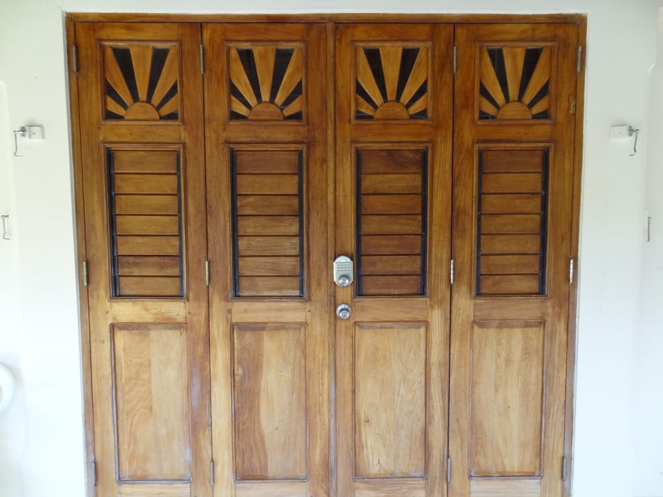 front door with combination key pad (no key needed)