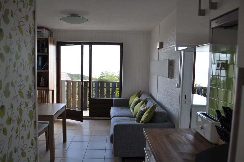 View from the hall towards the living area.