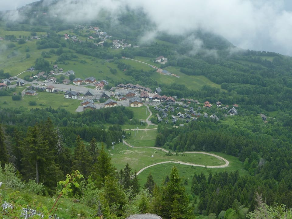 View down to the village from the Mémises.