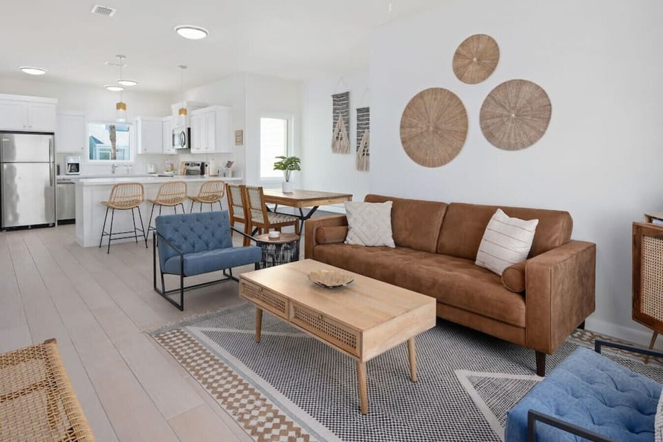 Stretch out on the upholstered couch and watch your favorite movies and TV shows on Netflix.