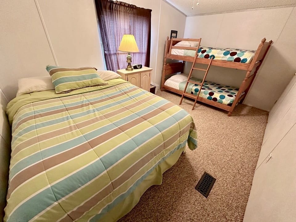 South Bedroom with a queen and Twin bunks