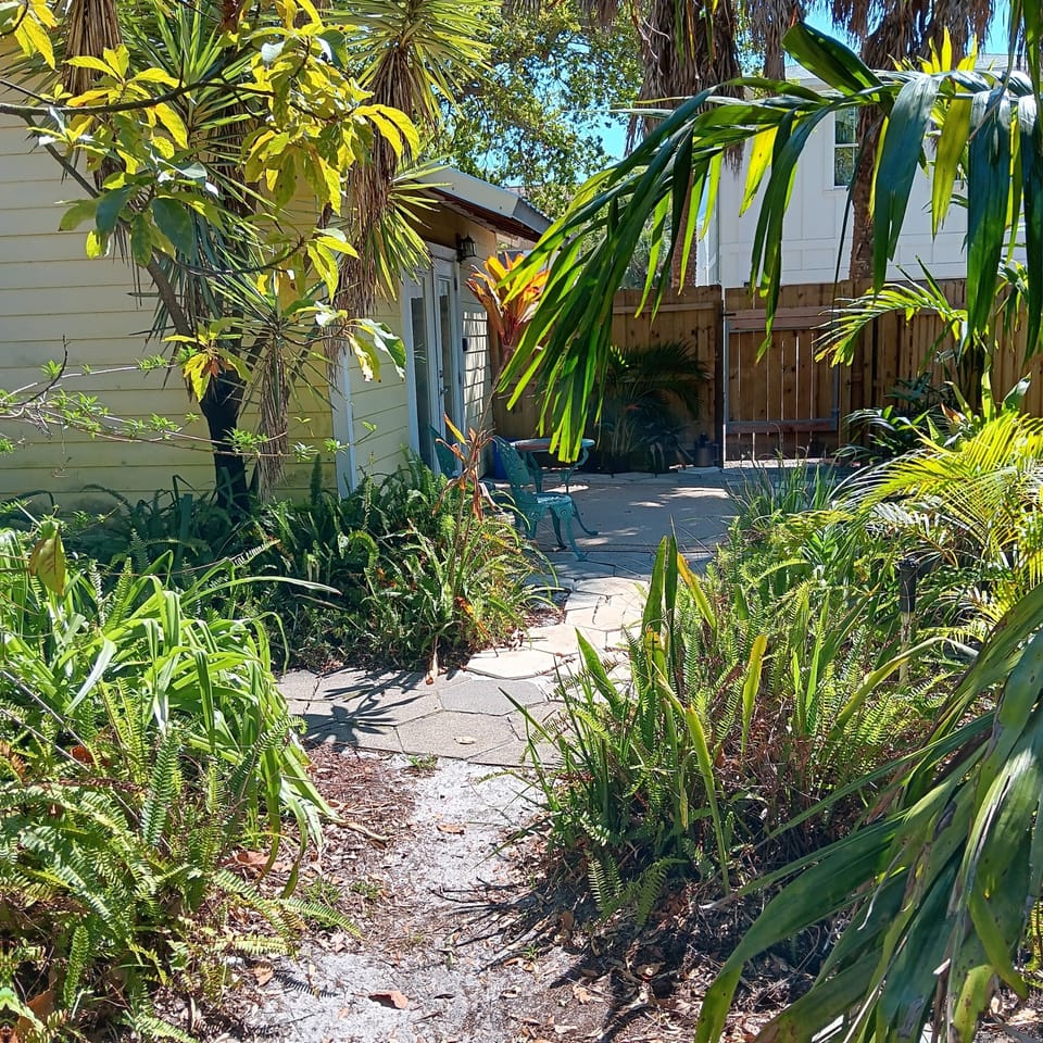 Private gate entrance into patio area.