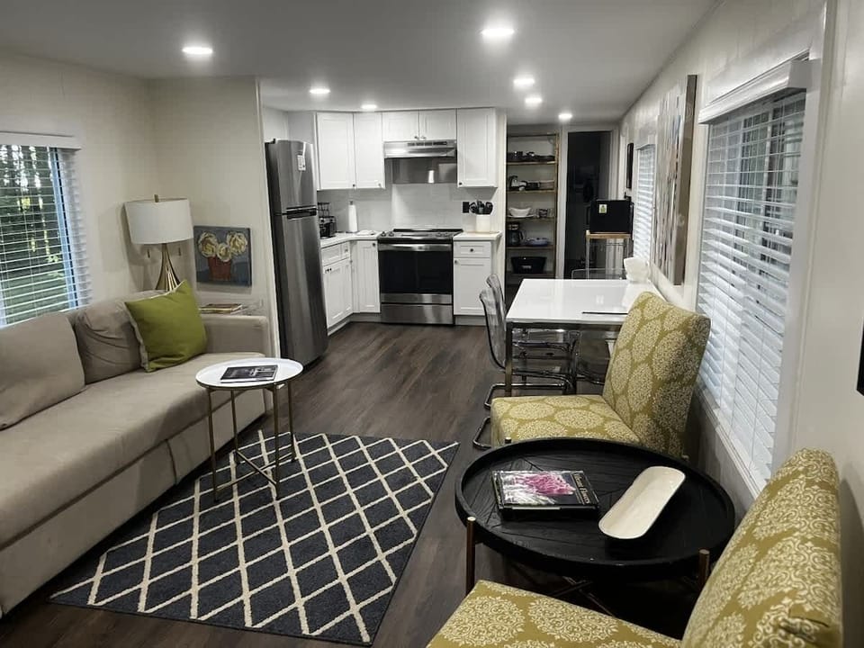 Kitchen with all you need to make a delicious meal.  Propane grill on the deck.