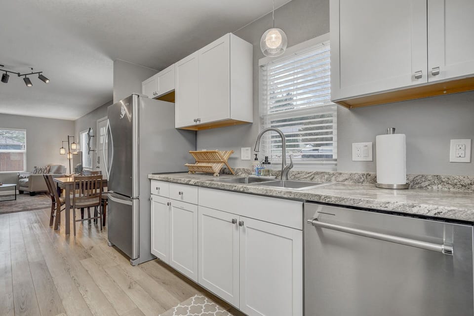 Gorgeous galley kitchen stocked with all your cooking needs!