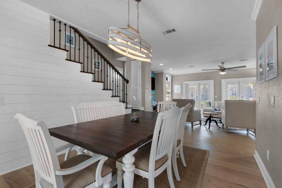 dining area with access to the living room
