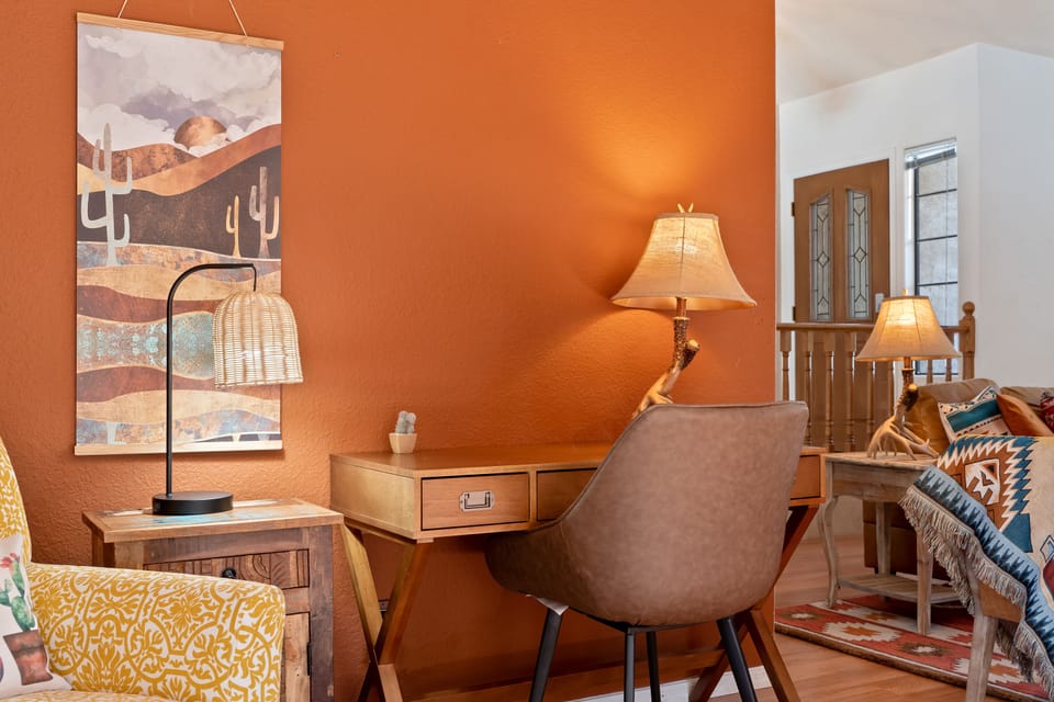 Workstation #1: In the living room's reading area