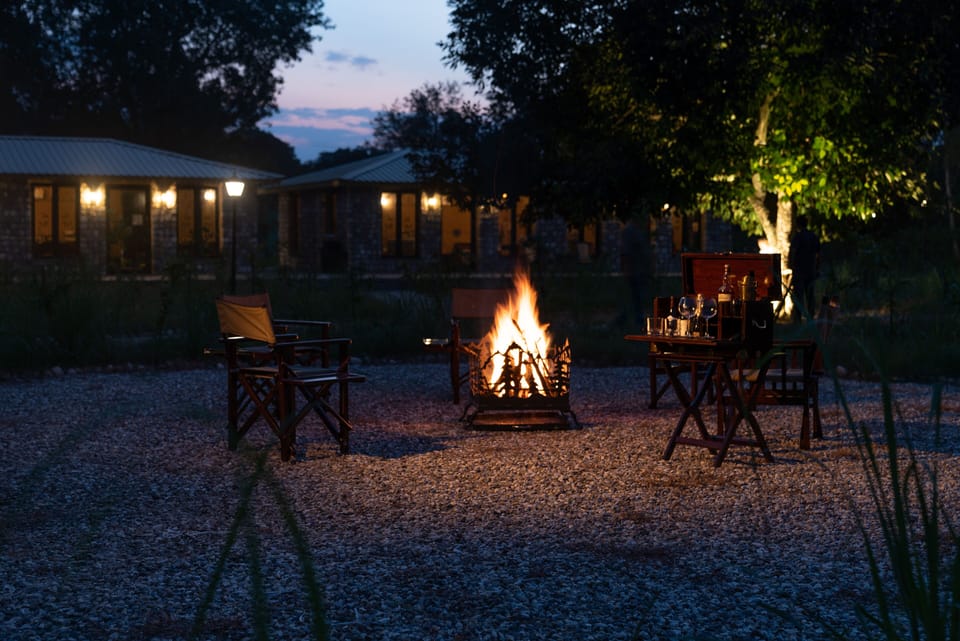 Luxury Tent with King Bed and Private Sitout | Outdoor dining