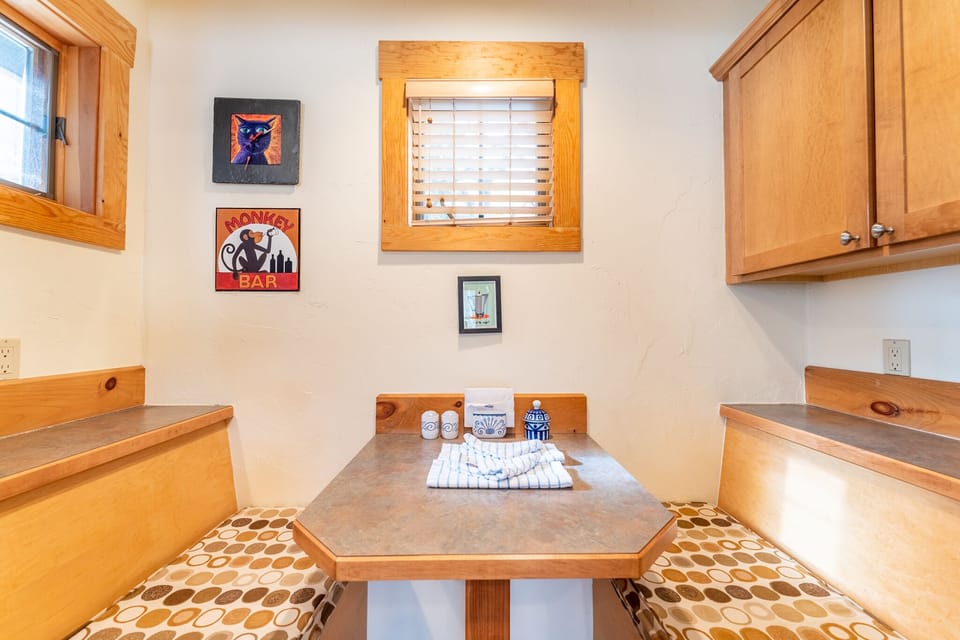 Breakfast nook with additional seating for four.