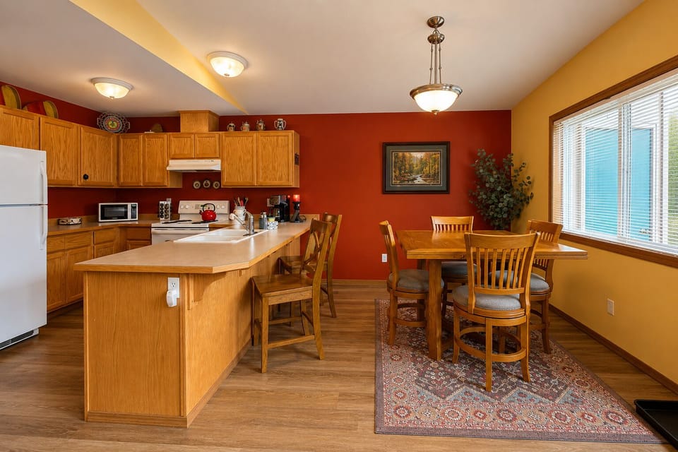Open Concept Living Spaces between the kitchen, dining and living areas.