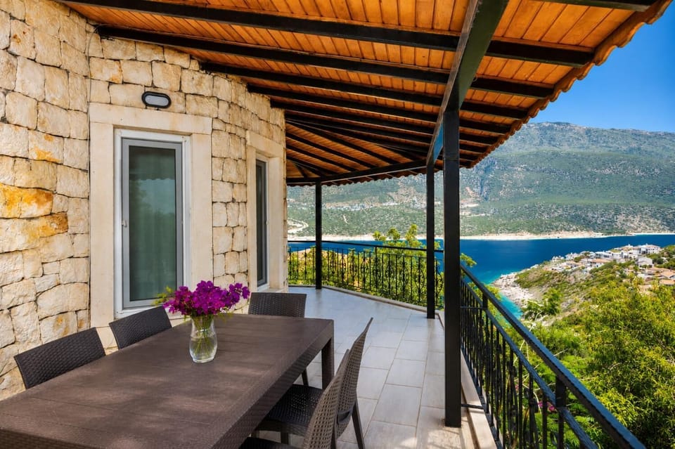 Sheltered terrace area with sea views