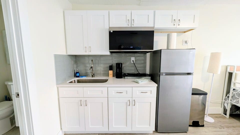 Fully stocked kitchenette 