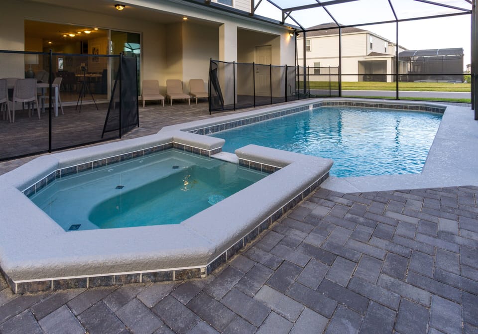 Screened in private pool area