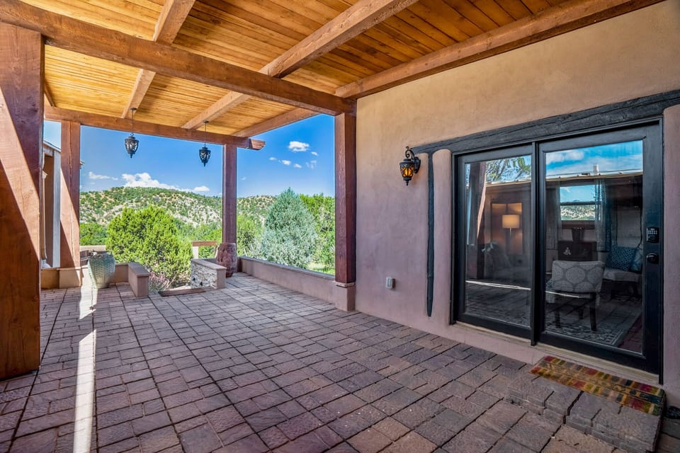 Private covered portico entrance 