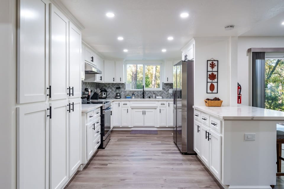 Enjoy a sleek modern kitchen to inspire your cooking.