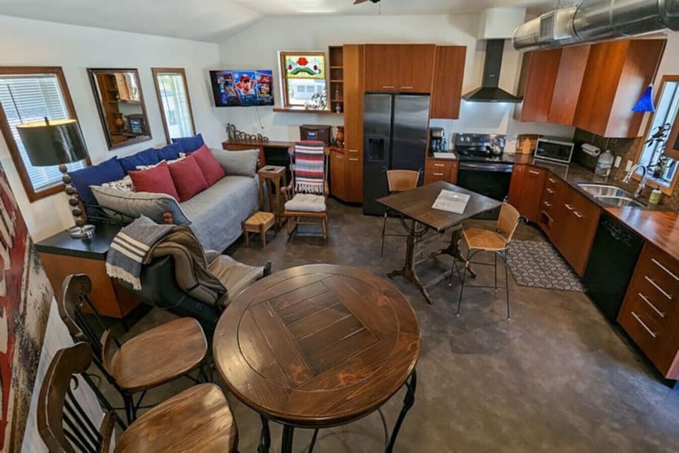 Front Office-Living Room. We gave it a test run, and had a casual dinner for 9 with comfort.