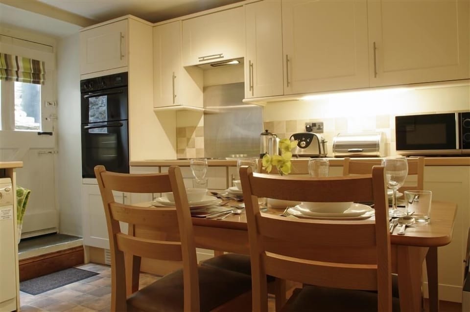Well equipped kitchen at Jesmond Cottage in West Burton, Wensleydale in the Yorkshire Dales