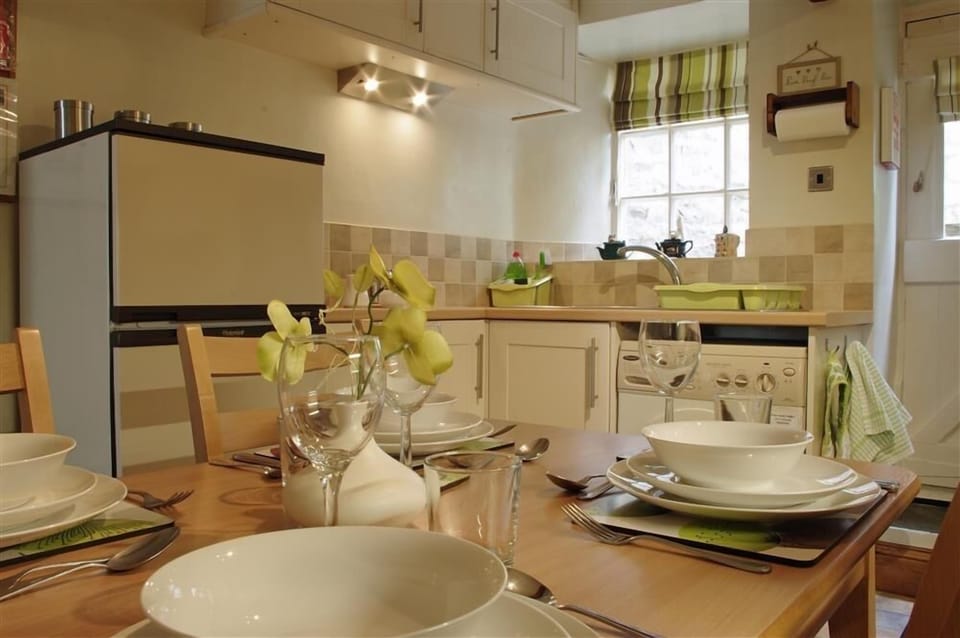 Well equipped kitchen at Jesmond Cottage in West Burton, Wensleydale in the Yorkshire Dales