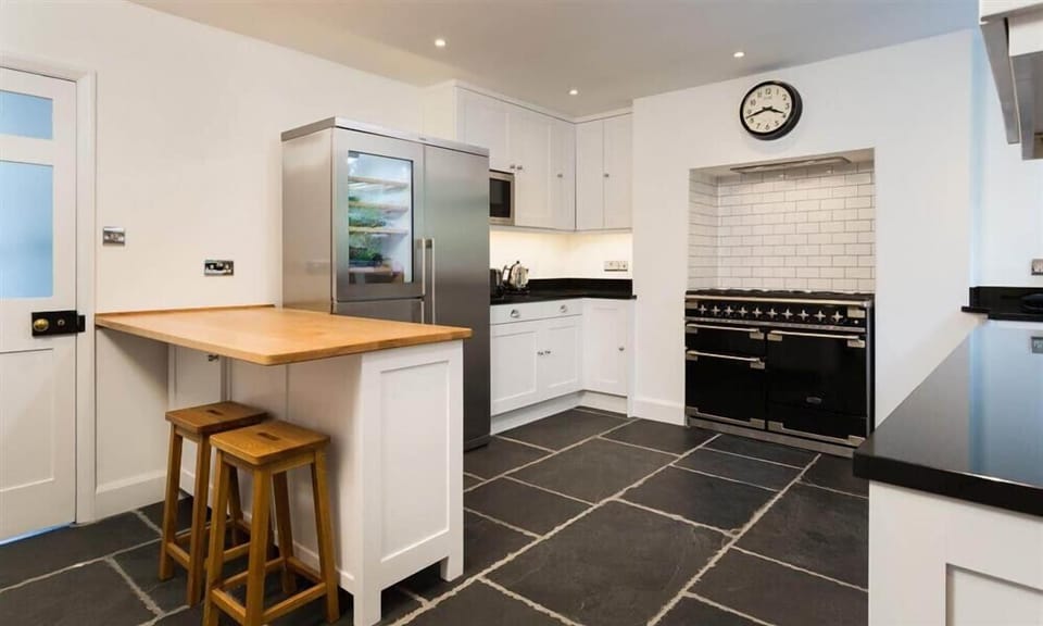 Fridge, dishwasher, electric kettle, toaster