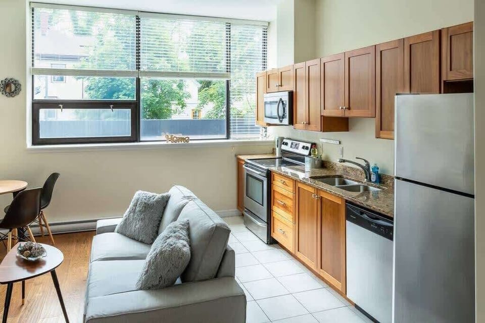 Open concept kitchen with everything you may need to make your own meals
