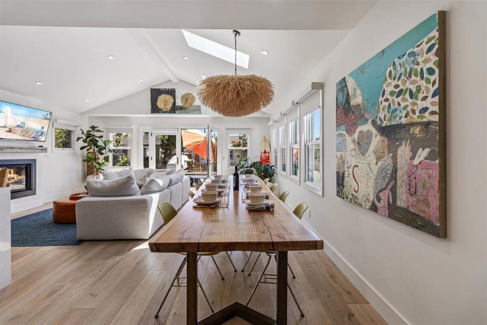 Living Room, Dining and Kitchen Share a Light-Filled Space